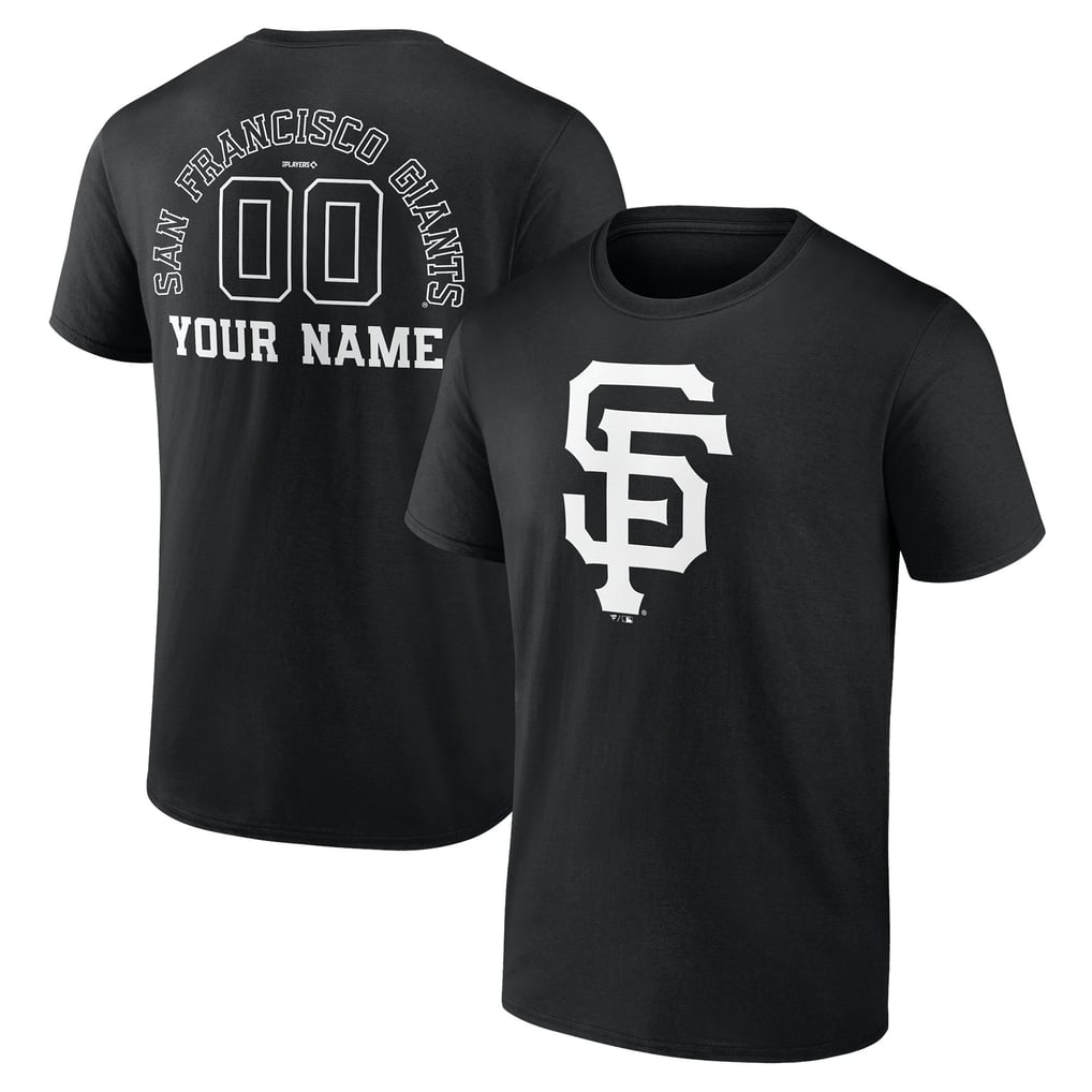 San Francisco Giants Monochrome Personalized Name & Number T-Shirt - Black