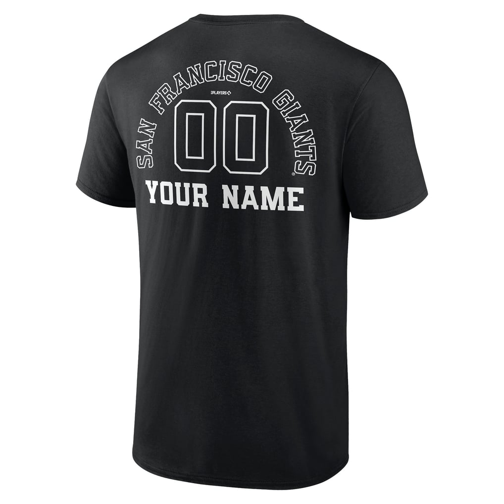 San Francisco Giants Monochrome Personalized Name & Number T-Shirt - Black