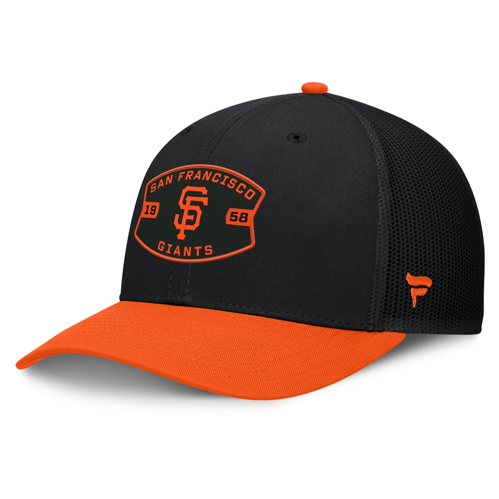 San Francisco Giants Fanatics Cutoff Adjustable Trucker Hat - Black/Orange