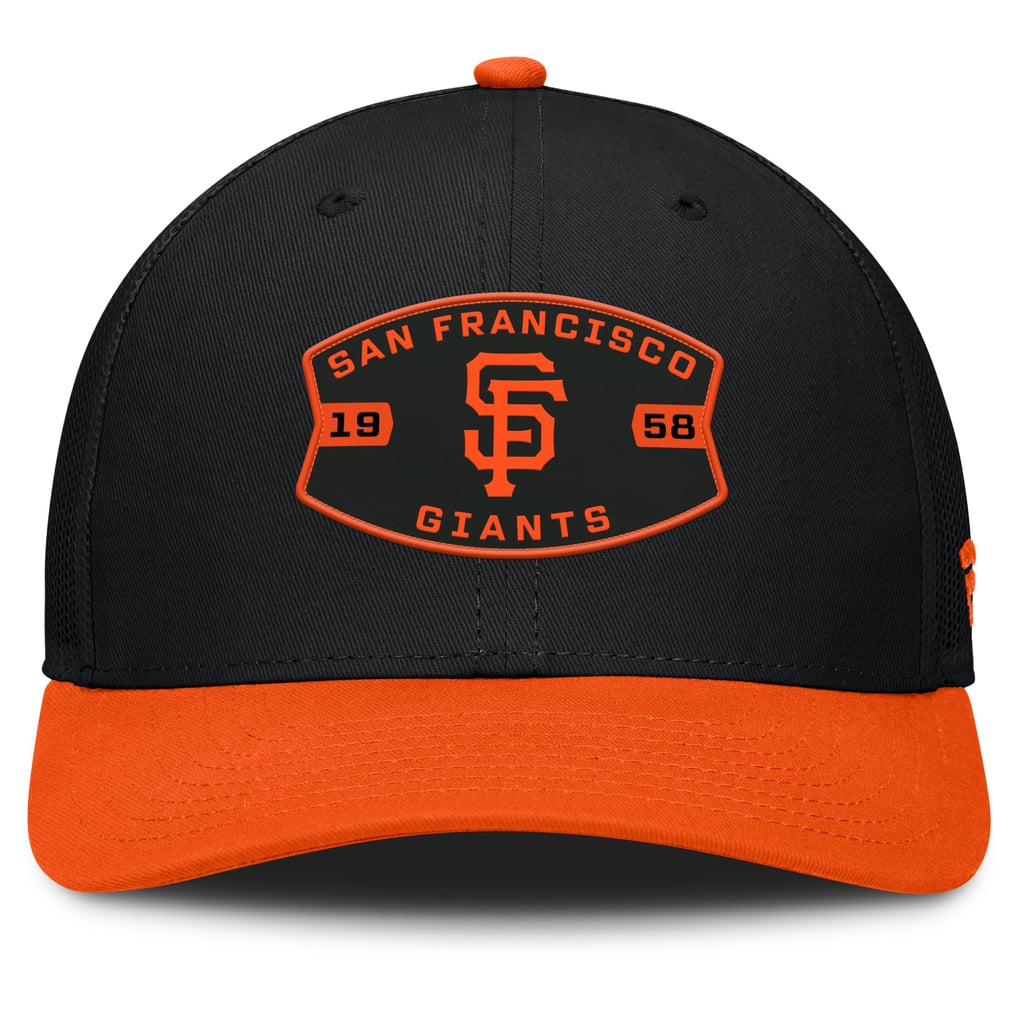 San Francisco Giants Fanatics Cutoff Adjustable Trucker Hat - Black/Orange