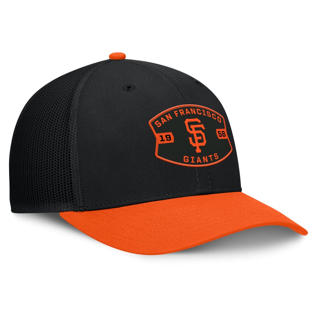 San Francisco Giants Fanatics Cutoff Adjustable Trucker Hat - Black/Orange