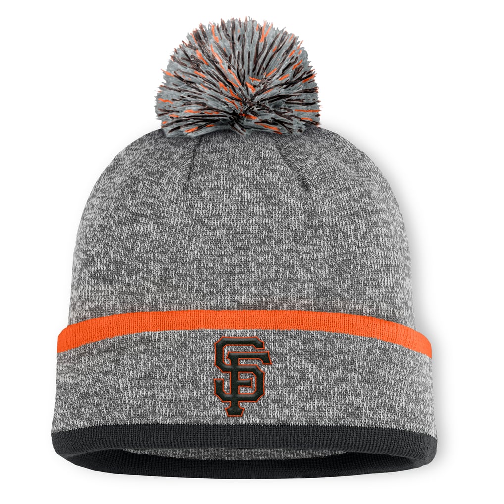 San Francisco Giants Fanatics Backstop Cuffed Knit Hat with Pom - Heather Gray