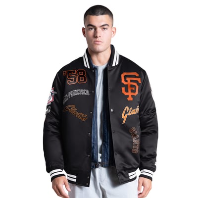 San Francisco Giants Starter Elite Full Snap Varsity Jacket - Black