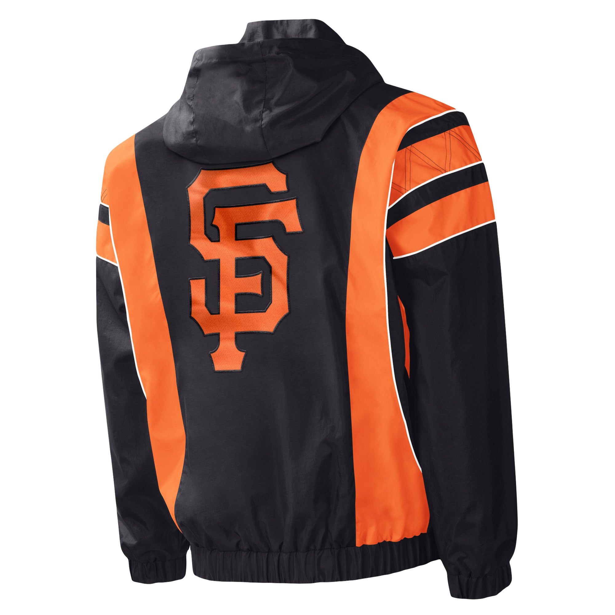 Men's San Francisco Giants Starter Black Impact Hoodie Half-Zip Jacket