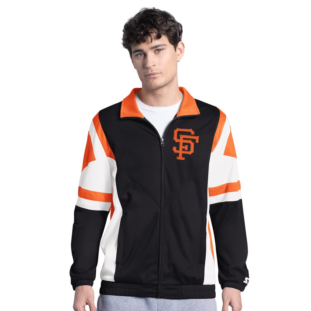 Zipper Code Jacket Men's San Francisco Giants Starter Black/Orange Contender Tricot Full ...