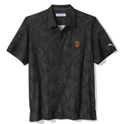San Francisco Giants Tommy Bahama Saltwater Fronds IslandZone Button-Up Shirt - Black