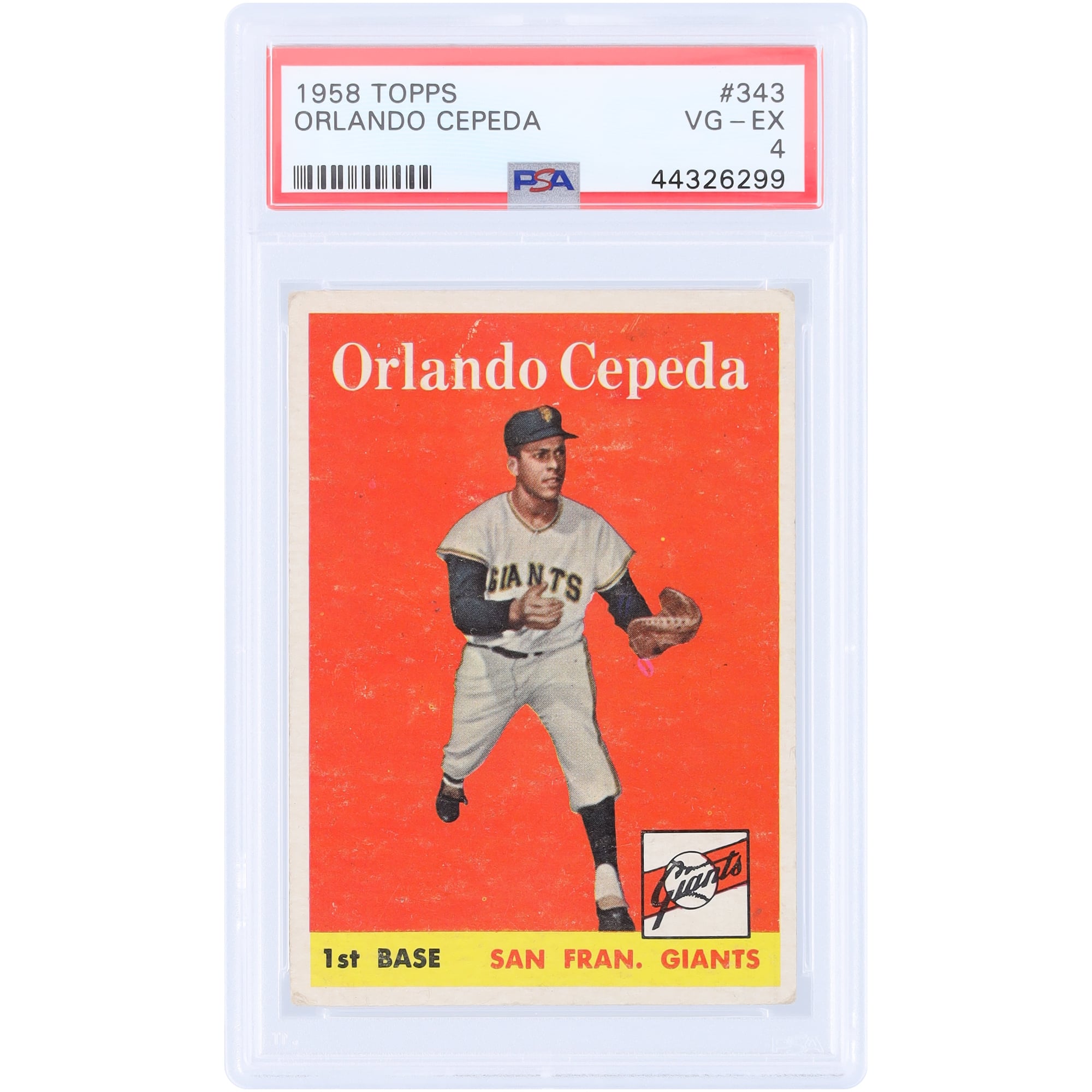 Orlando Cepeda San Francisco Giants 1958 Topps #343 PSA 