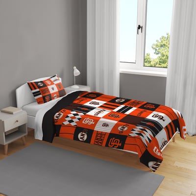 San Francisco Giants Pegasus Patchwork Plaid Three-Piece Full/Queen Bed in a Bag Set