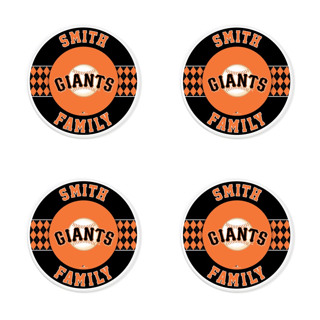 San Francisco Giants 4" Personalized Circular Coasters 4-Pack Set