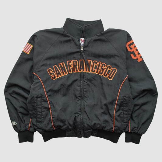 San Francisco Giants Majestic 2000s Full Zip Jacket - Black - S by Fanatics Real Vintage