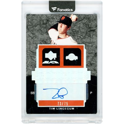 Tim Lincecum San Francisco Giants Autographed 2007 Upper Deck Black Prodigious #PR1-TL #73/75 Card