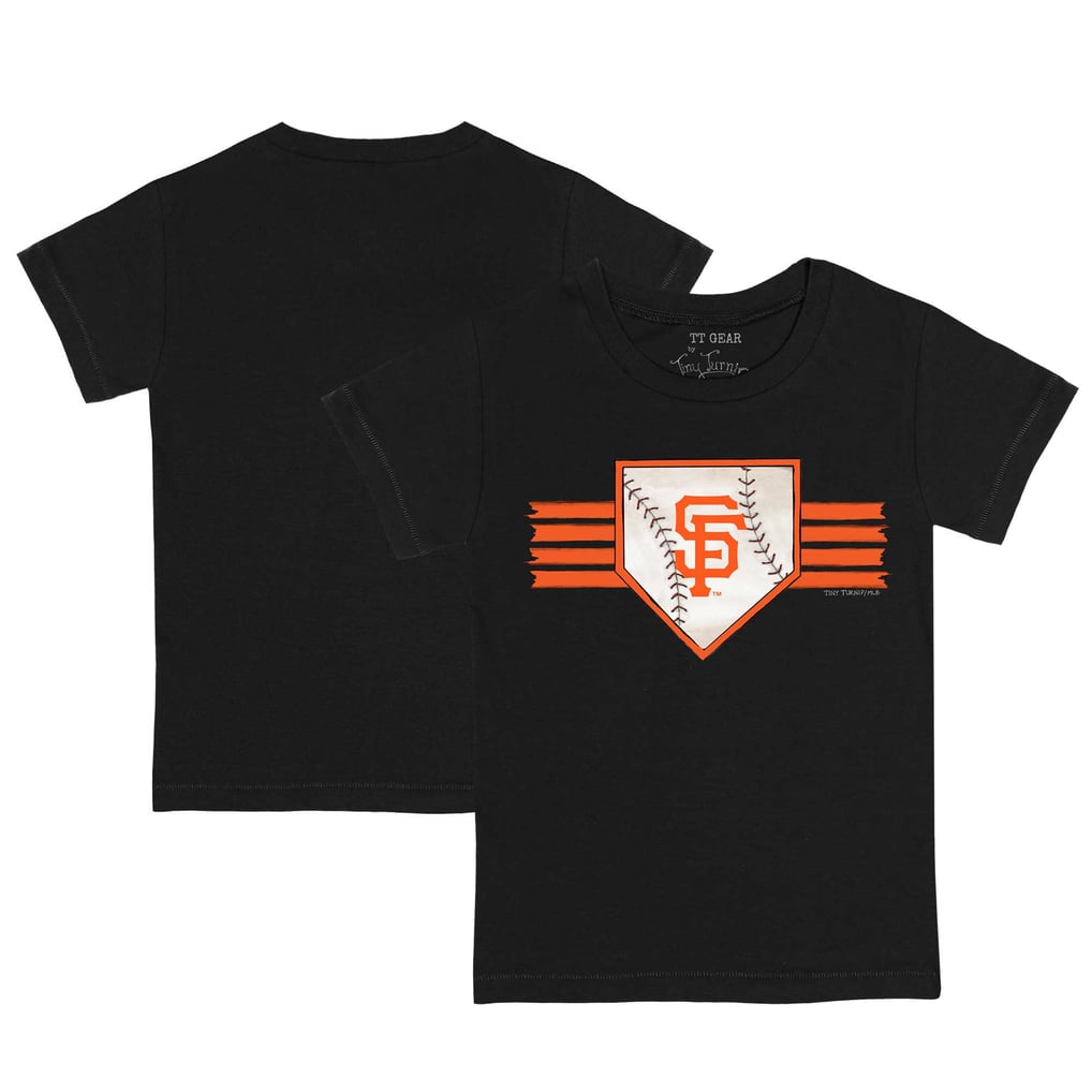San Francisco Giants Tiny Turnip Toddler Base Stripe T-Shirt - Black