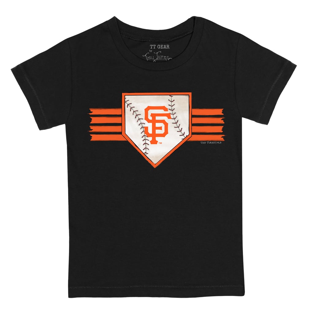 San Francisco Giants Tiny Turnip Toddler Base Stripe T-Shirt - Black