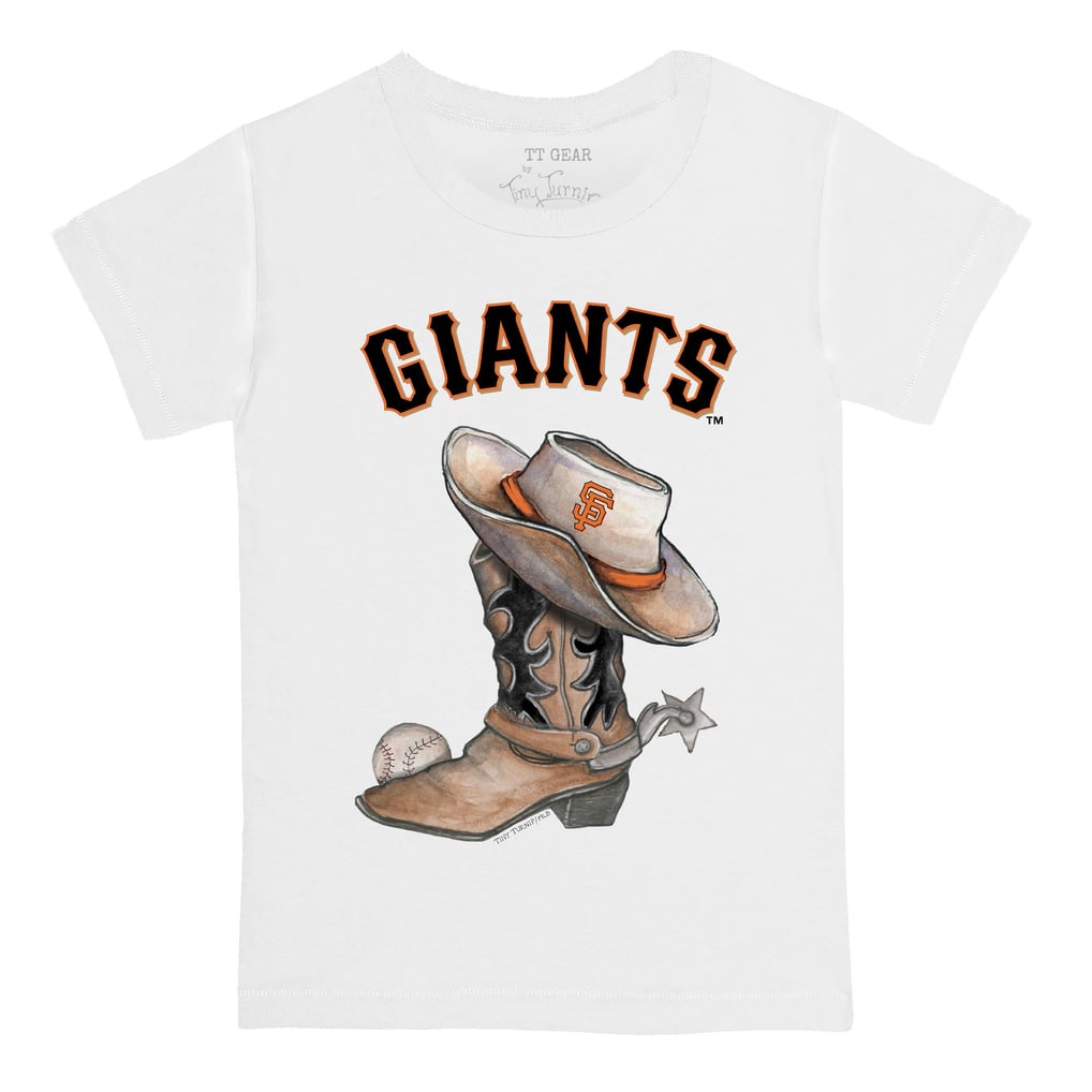 San Francisco Giants Tiny Turnip Toddler Cowboy Boot T-Shirt - White