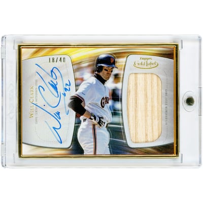 Will Clark San Francisco Giants Autographed 2022 Topps Gold Label Golden Greats Framed Jumbo Game Used Bat Relic #GGFAJR-WC #18/40 Card 