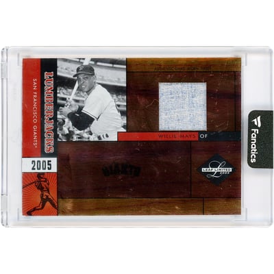 Willie Mays San Francisco Giants 2005 Donruss Leaf Limited Lumberjacks Game Used Jersey Relic #LJ-40 #23/25 Card