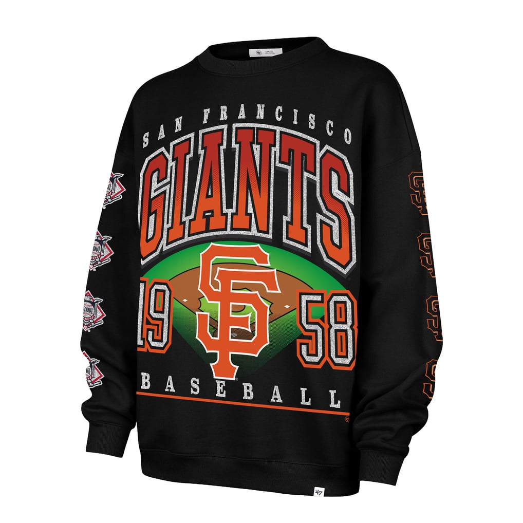  San Francisco Giants '47 Women's Trendy Team Go Big Oversized Sweatshirt - Black