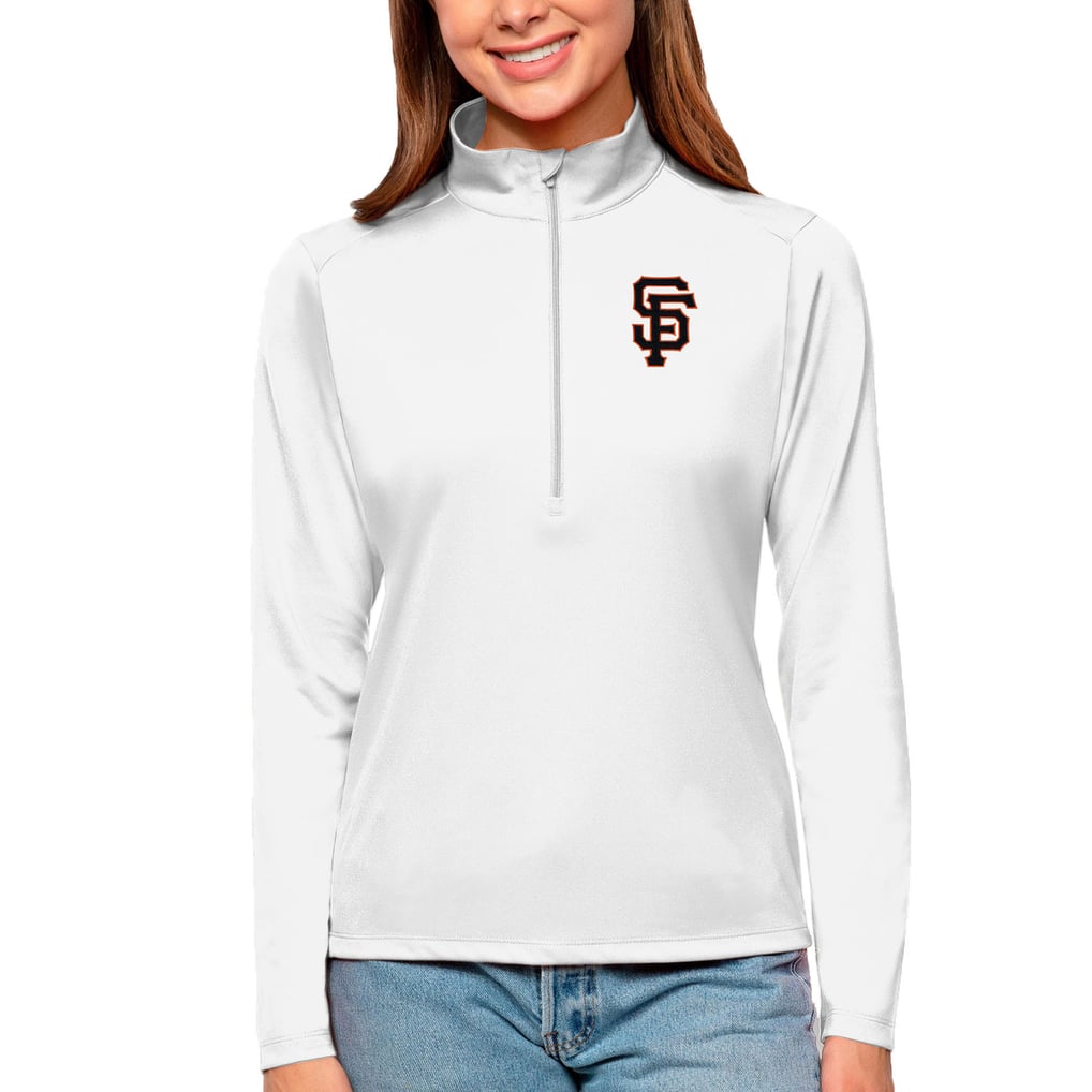 San Francisco Giants Antigua Women's Tribute Quarter-Zip Pullover Top - White