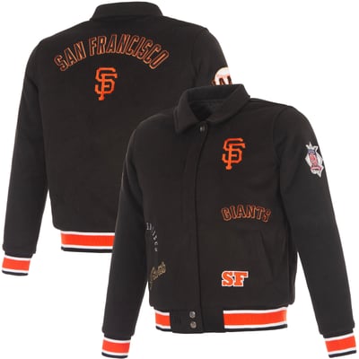 San Francisco Giants JH Design Women's Reversible Wool Full-Snap Jacket - Black