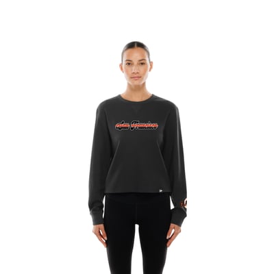 San Francisco Giants New Era Women's Fan Collection Micro Thermal Boxy Long Sleeve T-Shirt - Black