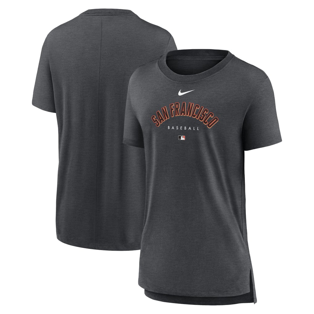 San Francisco Giants Nike Women's Authentic Collection Early Work Tri-Blend T-Shirt - Heather Charcoal