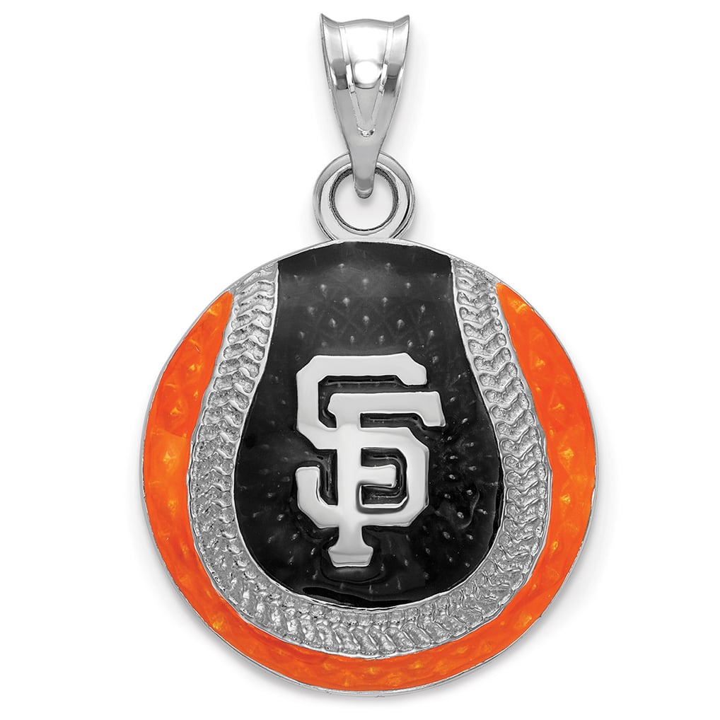San Francisco Giants Women's Sterling Silver Enameled Baseball Pendant
