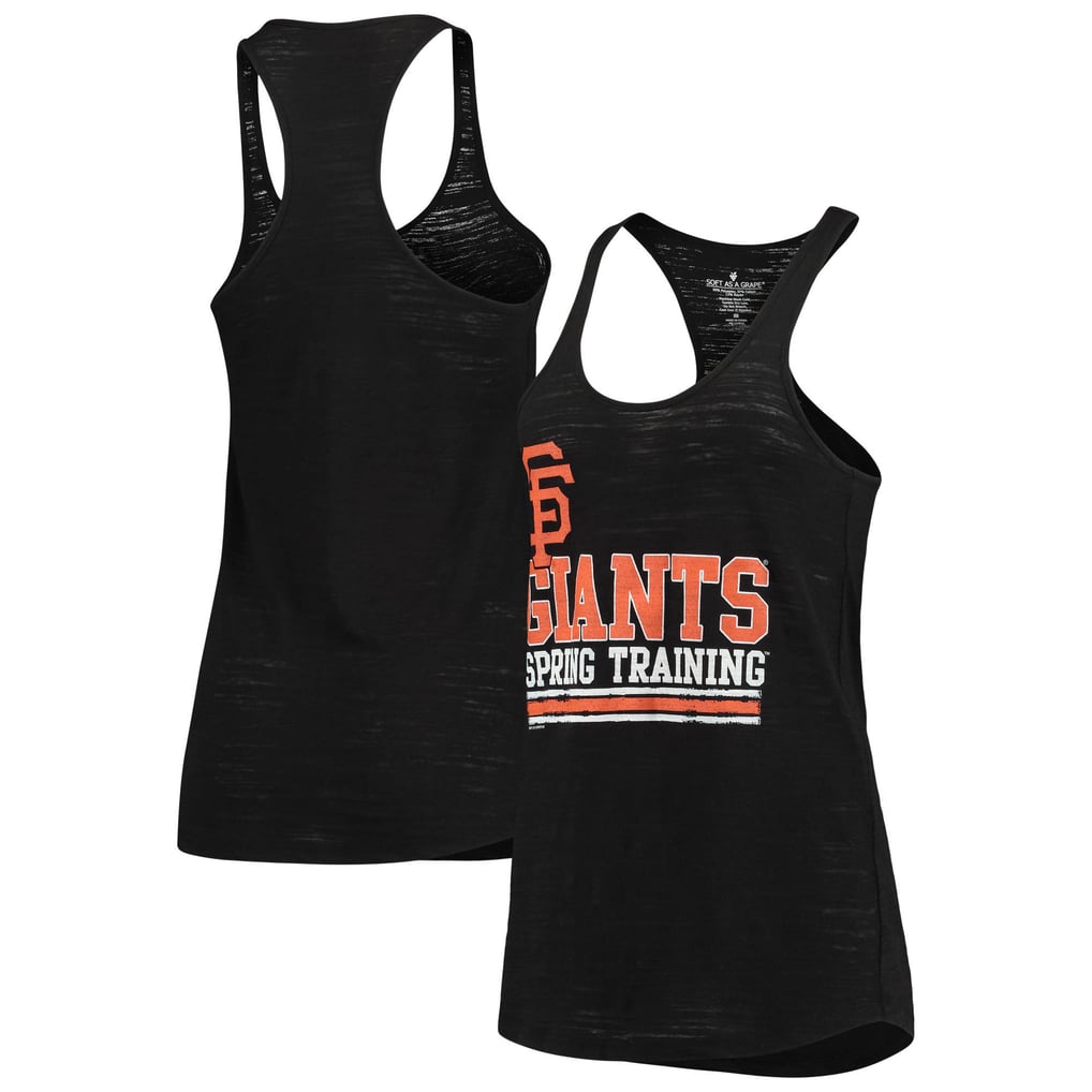San Francisco Giants Soft as a Grape Women's 2019 Spring Training Stacked Logo Tri-Blend Racerback Tank Top - Black