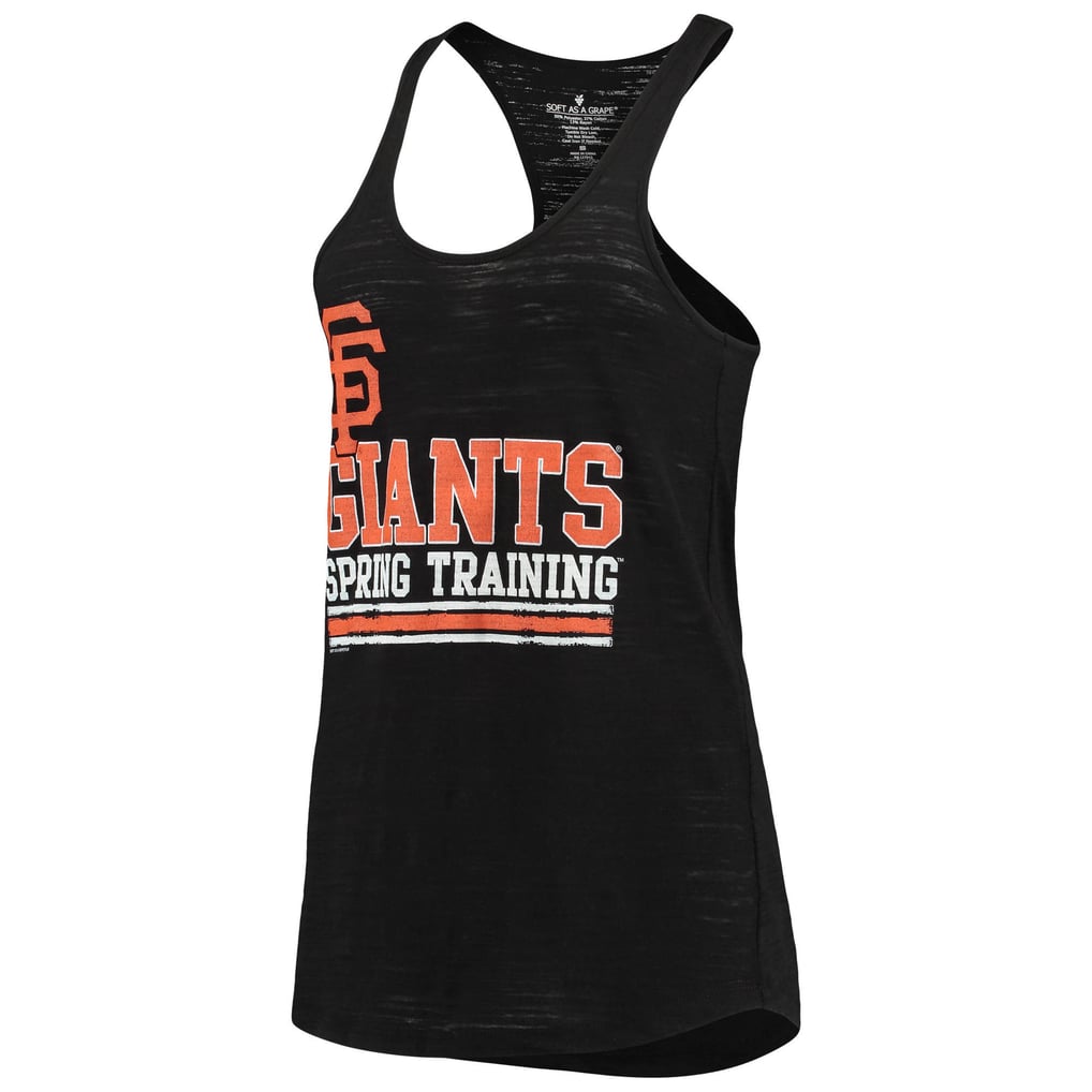 San Francisco Giants Soft as a Grape Women's 2019 Spring Training Stacked Logo Tri-Blend Racerback Tank Top - Black