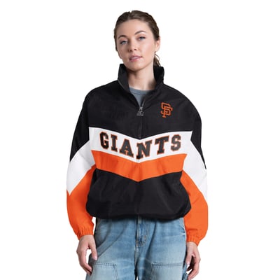  San Francisco Giants Starter Women's Yardline Quarter-Zip Pullover - Black