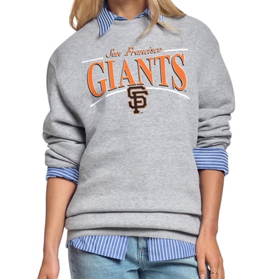 San Francisco Giants Starter Women's Arch Stripe Fleece Sweatshirt - Gray
