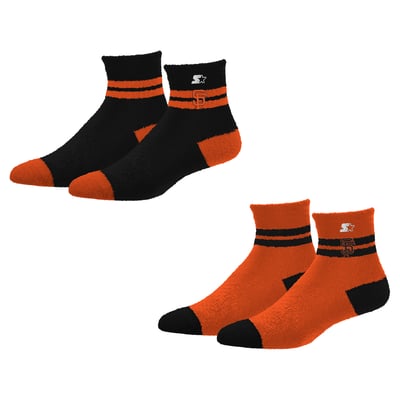 San Francisco Giants Starter Women's Cozy Cuff Stripes Quarter-Length Plush Socks