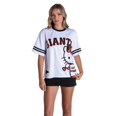 San Francisco Giants The Wild Collective Women's Hello Kitty Boxy T-Shirt - White