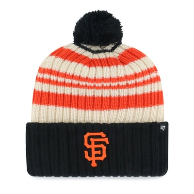 San Francisco Giants '47 Youth Snow Fort Cuffed Knit Hat with Pom - Black
