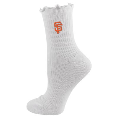  San Francisco Giants PRO Compression Youth Logo Lettuce Hem Quarter Socks - White