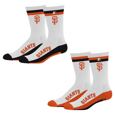 San Francisco Giants Starter Youth Starter Stripe Top End Two-Pack Crew Socks Set - White
