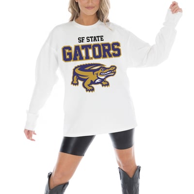 San Francisco State University Gators Crew-Neck Sweatshirt-White – Shop College Wear San Francisco State University Gators Crew-Neck Sweatshirt-White – Shop College Wear