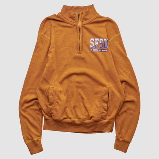 San Francisco State U Gators MV Sport 2010s 1/4 Zip Sweatshirt - Clay - XS by Fanatics Real Vintage