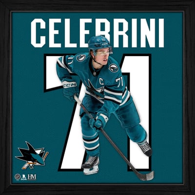 Macklin Celebrini San Jose Sharks Highland Mint 13" x 13" Impact Jersey Framed Photo
