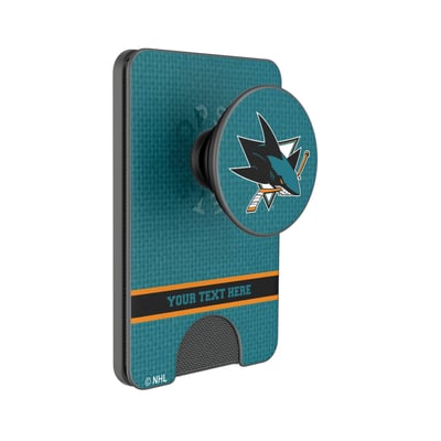 San Jose Sharks Keyscaper Personalized Solid PopSockets Magnetic Wallet