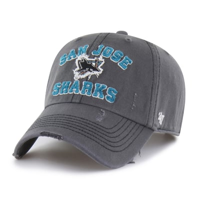 San Jose Sharks '47 Seymoore Distressed Applique Clean Up Adjustable Hat - Black