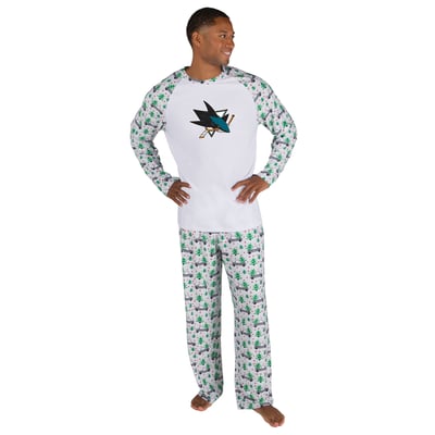 San Jose Sharks Concepts Sport Frostbite Holiday Pajama Set - White
