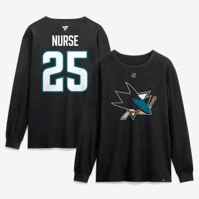 Darnell Nurse San Jose Sharks Fanatics Authentic Stack Name & Number Long Sleeve T-Shirt - Black