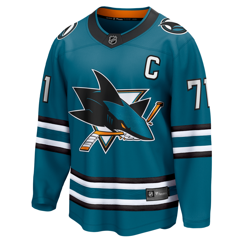 Men's San Jose Sharks Macklin Celebrini Fanatics Teal Home Captain ...