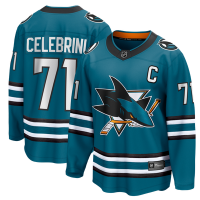 Macklin Celebrini San Jose Sharks Fanatics Home Captain Patch Breakaway Jersey - Teal