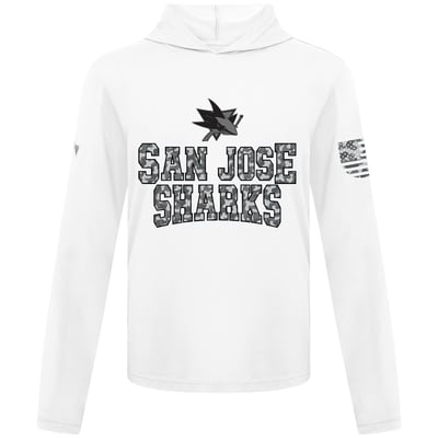 San Jose Sharks Levelwear Anthem Camo Long Sleeve Hooded T-Shirt - White