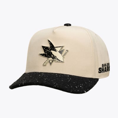 San Jose Sharks Mitchell & Ness Cookies & Cream Pro Pinch Snapback Hat - Cream/Black