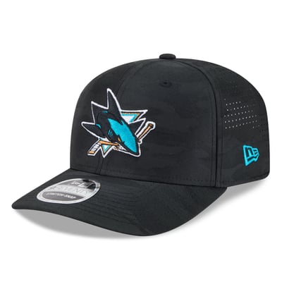 San Jose Sharks New Era Camo 9SEVENTY Perforated Adjustable Hat - Black