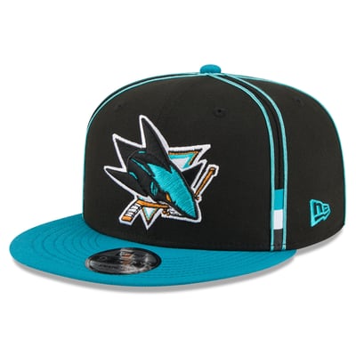San Jose Sharks New Era 9FIFTY Soutache Snapback Hat - Black/Teal