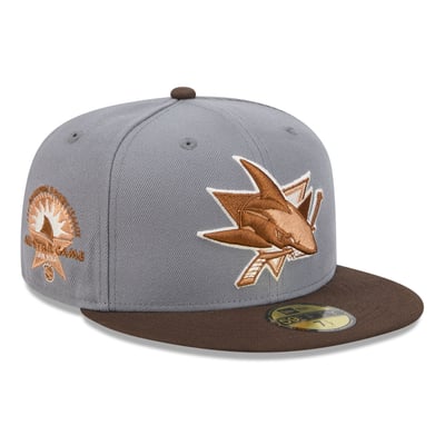 San Jose Sharks New Era Wood Tones 59FIFTY Fitted Hat - Charcoal/Brown