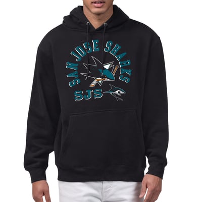 San Jose Sharks Starter All-Around Fan Hoodie - Black